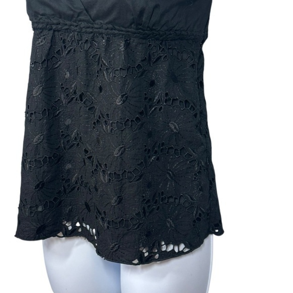Old Navy Womens Babydoll Crochet Black Tank Top Size Small Y2K Cottage Boho NWOT - Picture 6 of 12